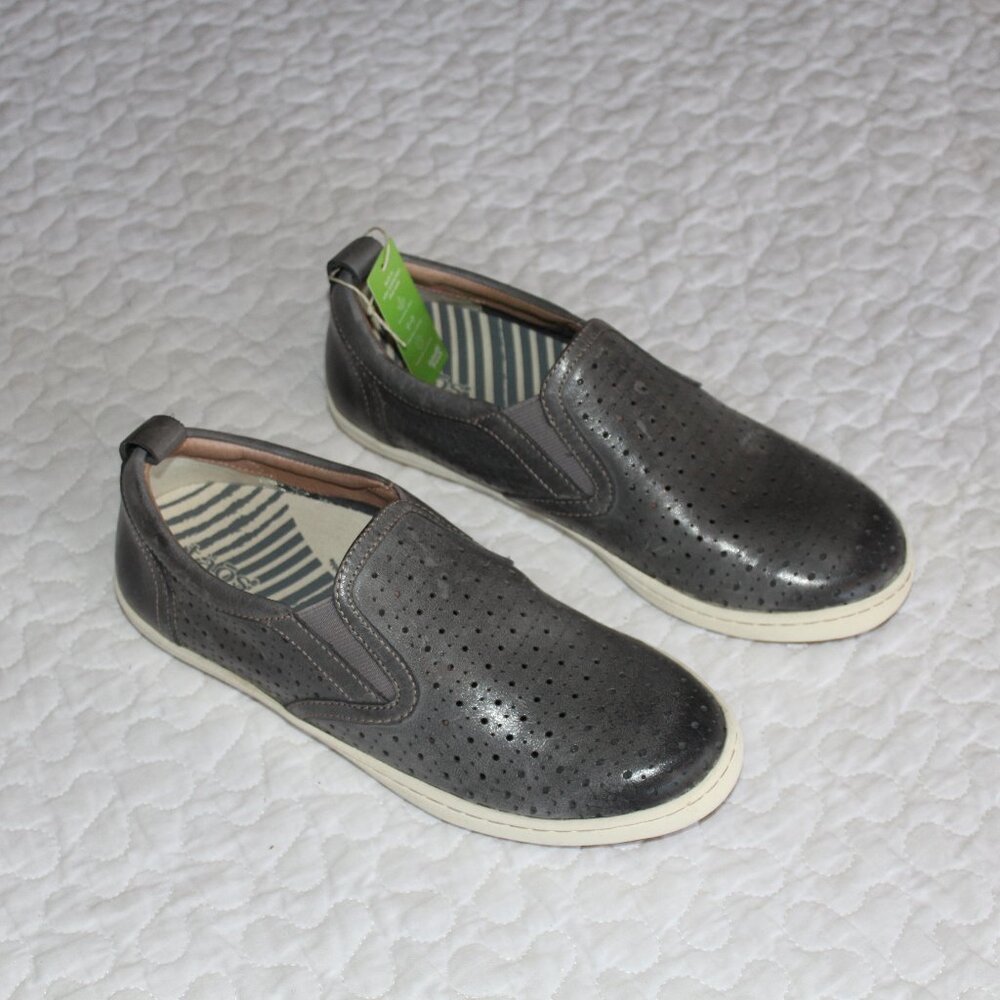 Taos Footwear Charcoal Gray Perforated Slip-On Sneakers